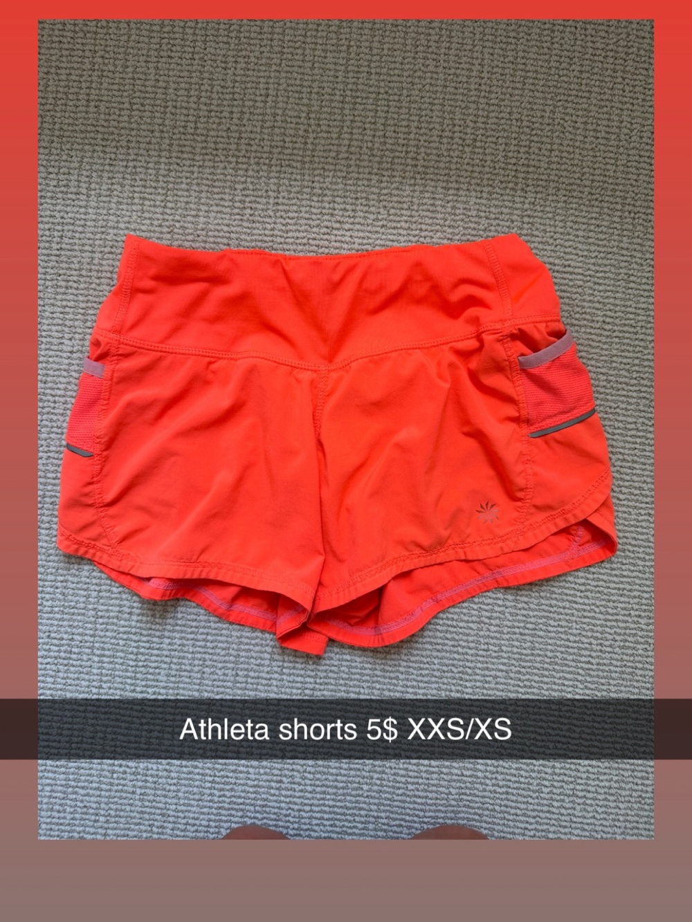 Athleta Bright Coral Athletic Shorts